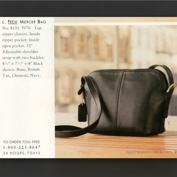Vintage Coach||Mercer Leather Crossbody Bag, with original hangtag in Black - Picture 2 of 11
